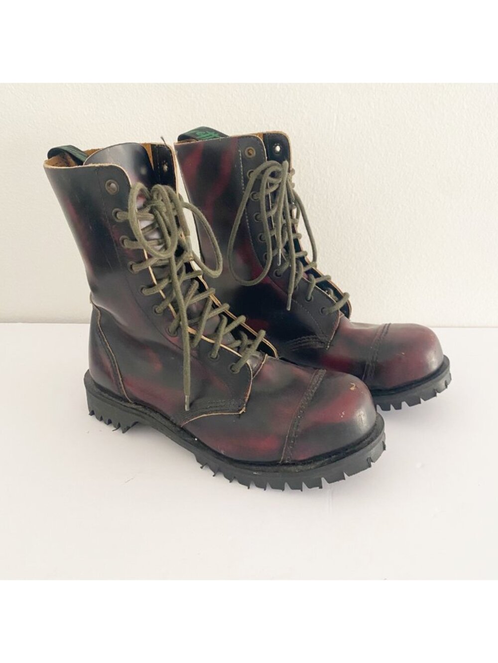 Getta Grip {size UK 5}  Vintage Boots Shoes Lace-Up Steel Toe